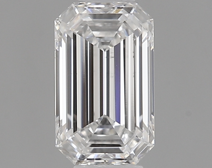 Actual 0.46 carat E Emerald lab-grown diamond