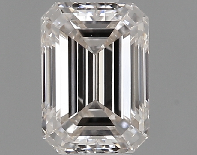 Actual 0.49 carat F Emerald lab-grown diamond