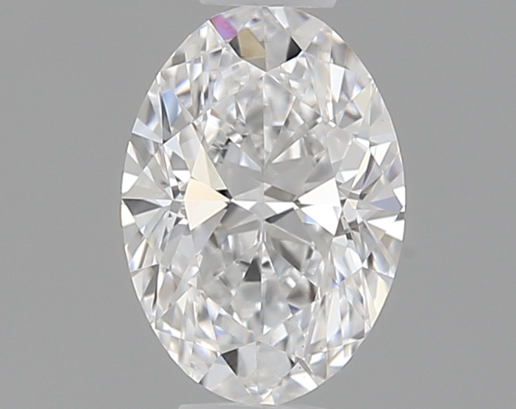 Actual 0.4 carat D Oval lab-grown diamond